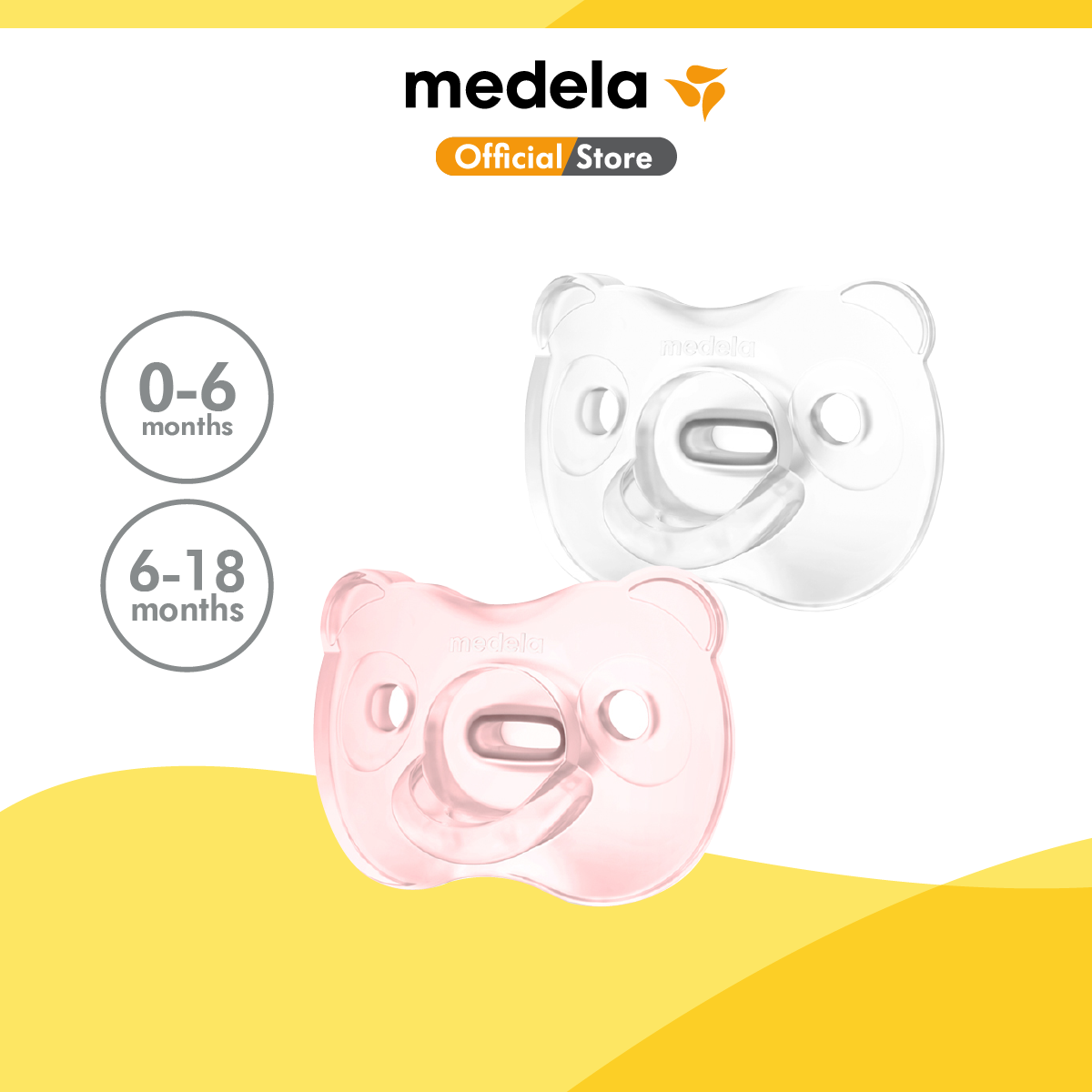 MEDELA Baby Pacifier, Soft Silicone Girl and Boy Duo