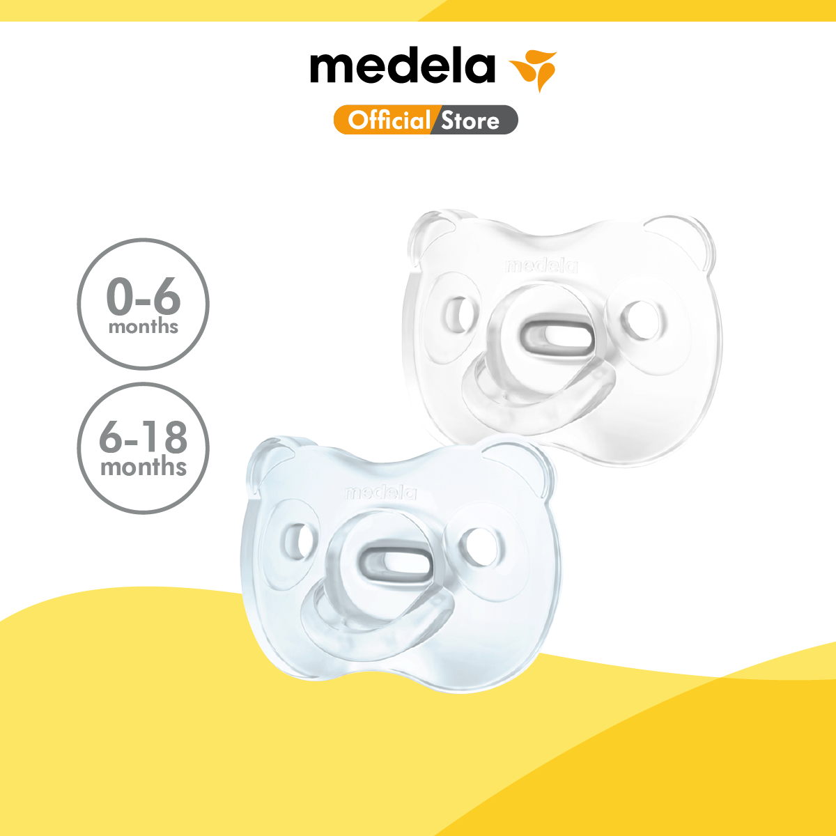 MEDELA Baby Pacifier, Soft Silicone Girl and Boy Duo